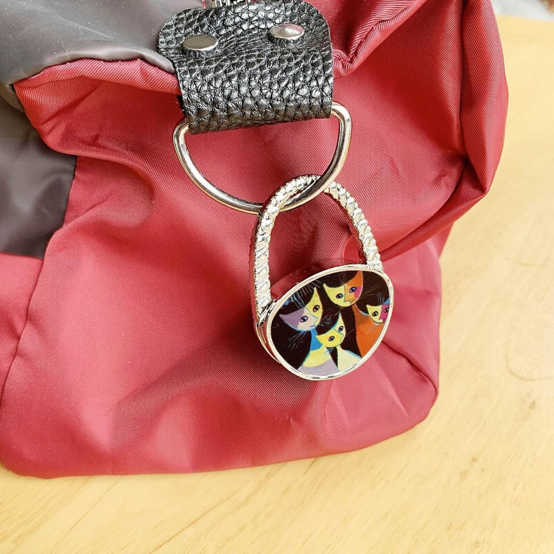 KSMD Animal Design Purse Hooks for Table and Bars,Portable Purse Hanger Organizers Hooks Handbag Holder Pocketbook Holder Bag Storage for Desk Bag Hook,Foldable Folding Table Hook Hanger (Cat Family) - Image 4